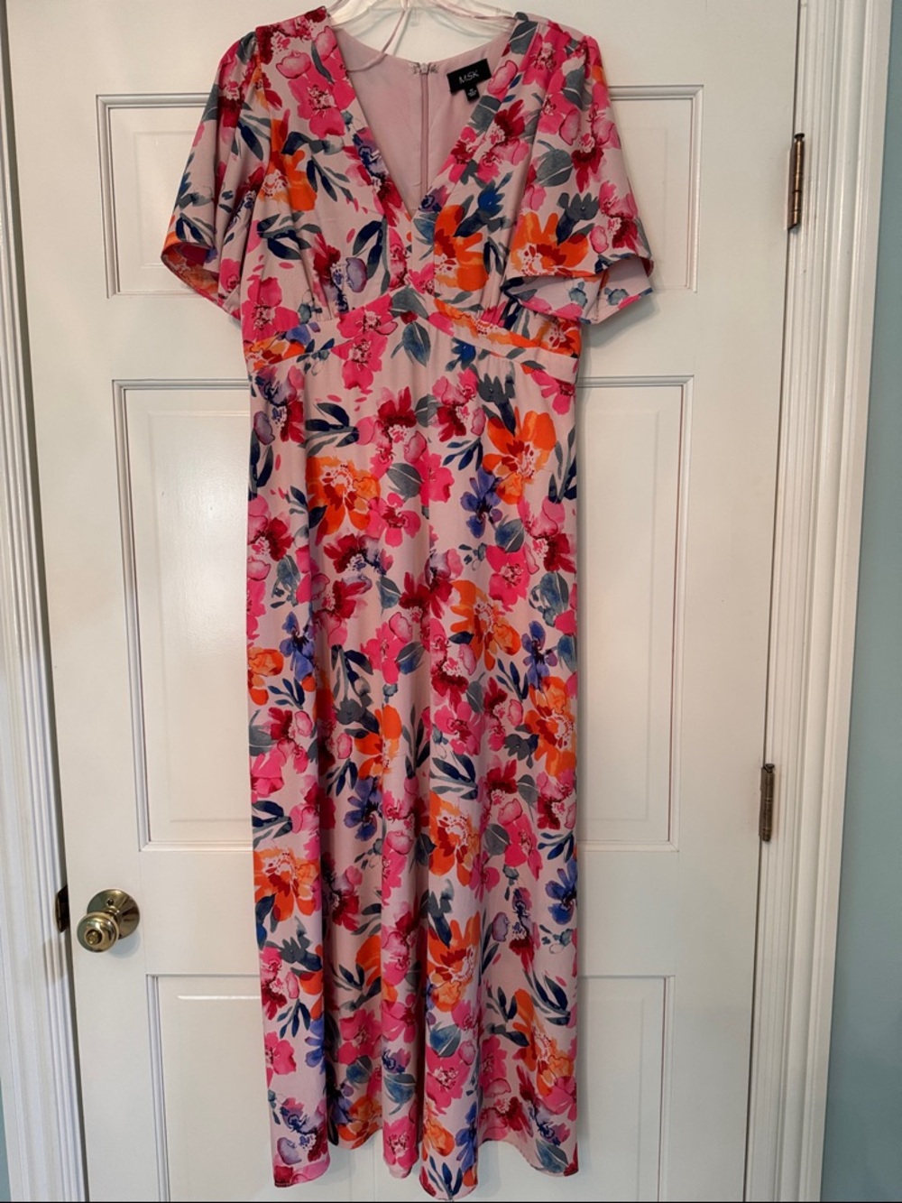 a new day Pink Floral Maxi Dress with V-Neck
